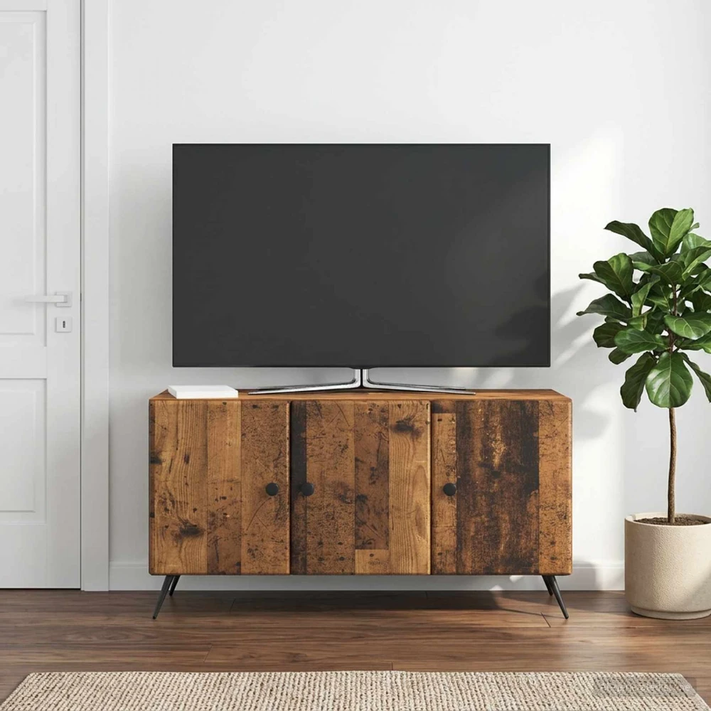 TV staliukas Televizoriaus spintelė Sendintos medienos 99 x 34,5 x 50 cm