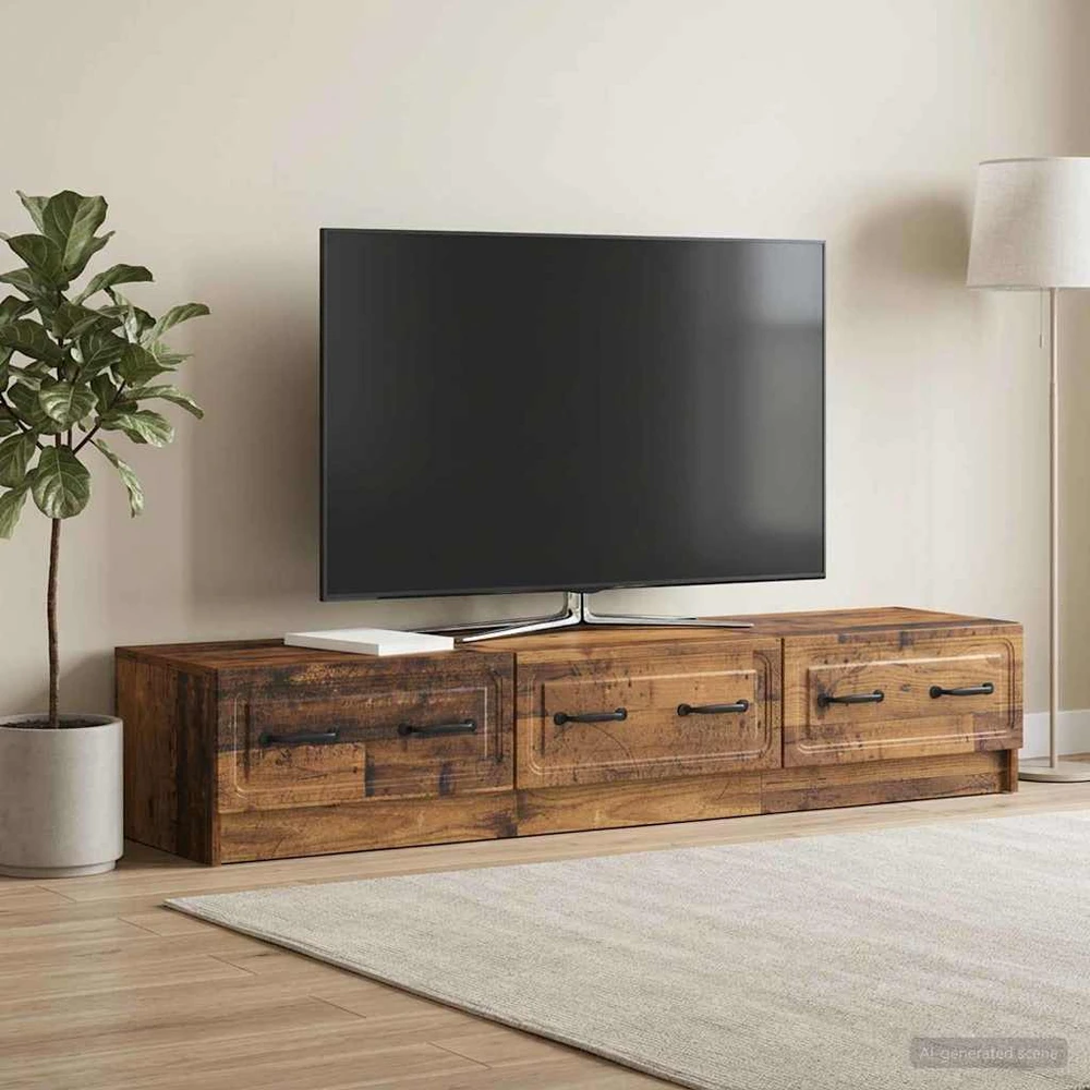 TV staliukas Televizoriaus spintelė 147 x 34,5 x 27 cm Sendintos medienos