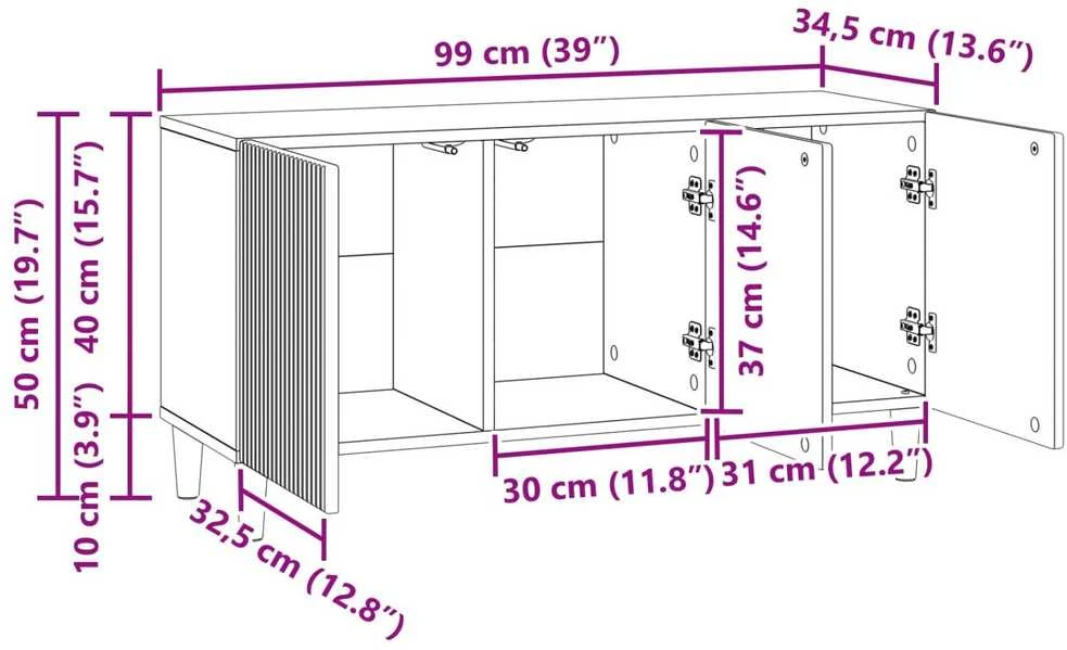 TV staliukas Televizoriaus spintelė 99 x 34,5 x 50 cm Sendintos medienos