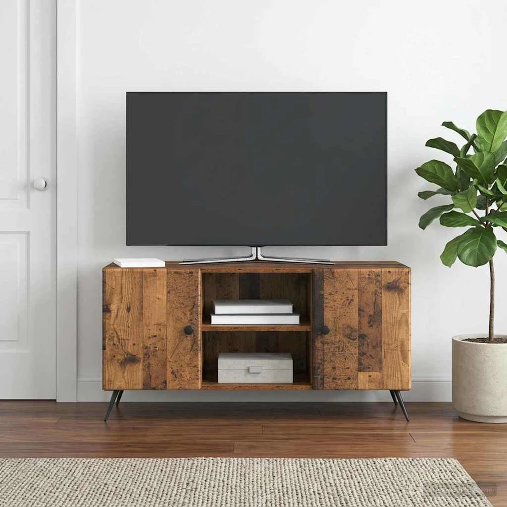 TV staliukas Televizoriaus spintelė 102 x 34,5 x 50 cm Sendintos medienos