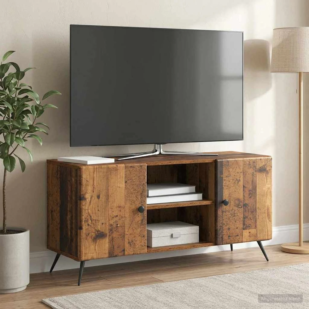 TV staliukas Televizoriaus spintelė 102 x 34,5 x 50 cm Sendintos medienos