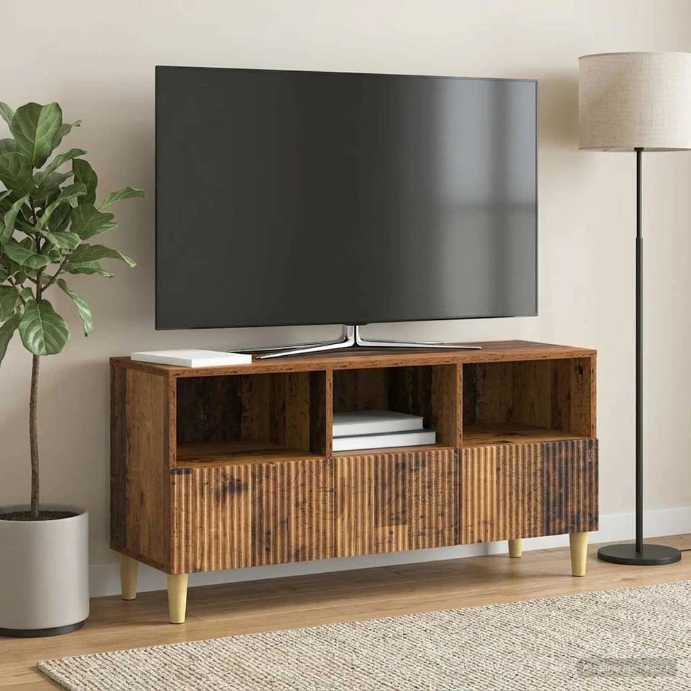 TV staliukas Televizoriaus spintelė 102 x 34,5 x 50 cm Sendintos medienos
