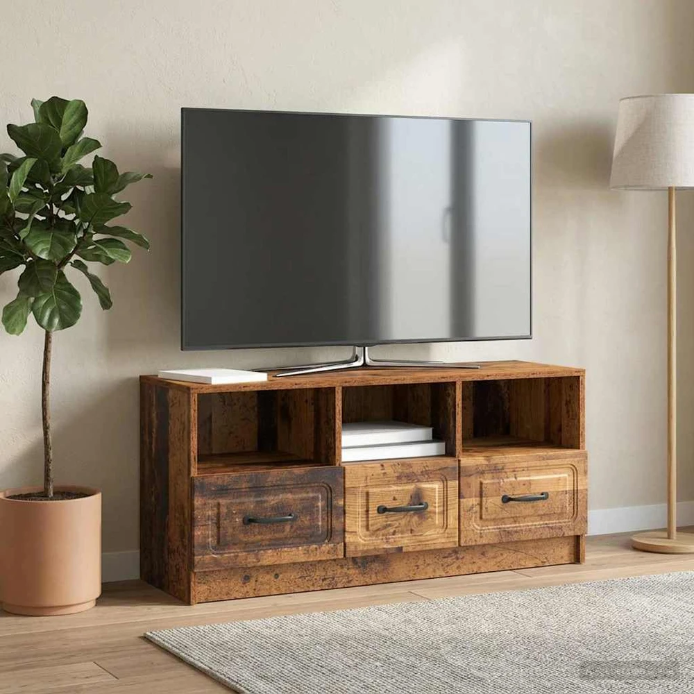 TV staliukas Televizoriaus spintelė Sendintos medienos 102 x 34,5 x 47 cm