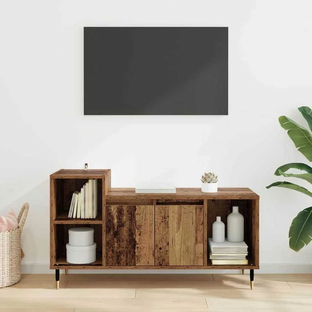 TV staliukas Televizoriaus spintelė 100 x 35 x 55 cm Senovinis medis