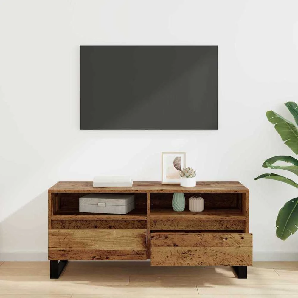 TV staliukas Televizoriaus spintelė Senovinis medis 100 x 34,5 x 44,5 cm