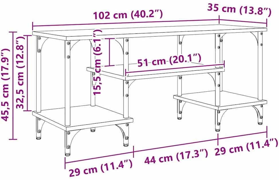 TV staliukas Televizoriaus spintelė Senovinis medis 102 x 35 x 45,5 cm