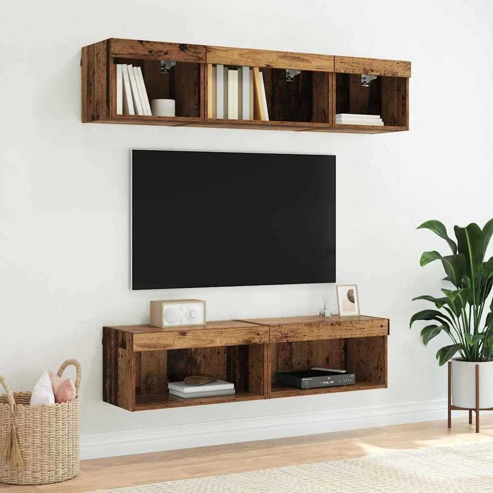 TV staliukas TV spintelių komplektas 60 x 30 x 30 cm Senovinis medis