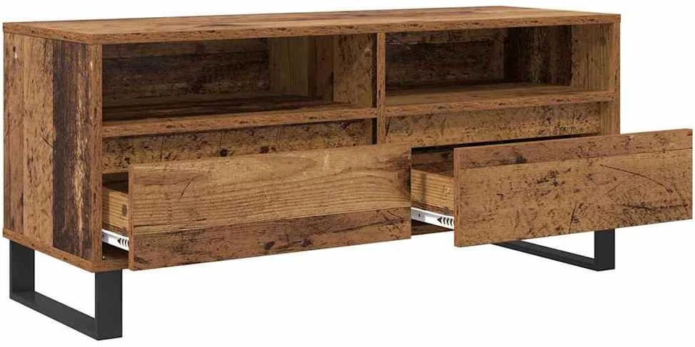TV staliukas Televizoriaus spintelė Senovinis medis 100 x 34,5 x 44,5 cm