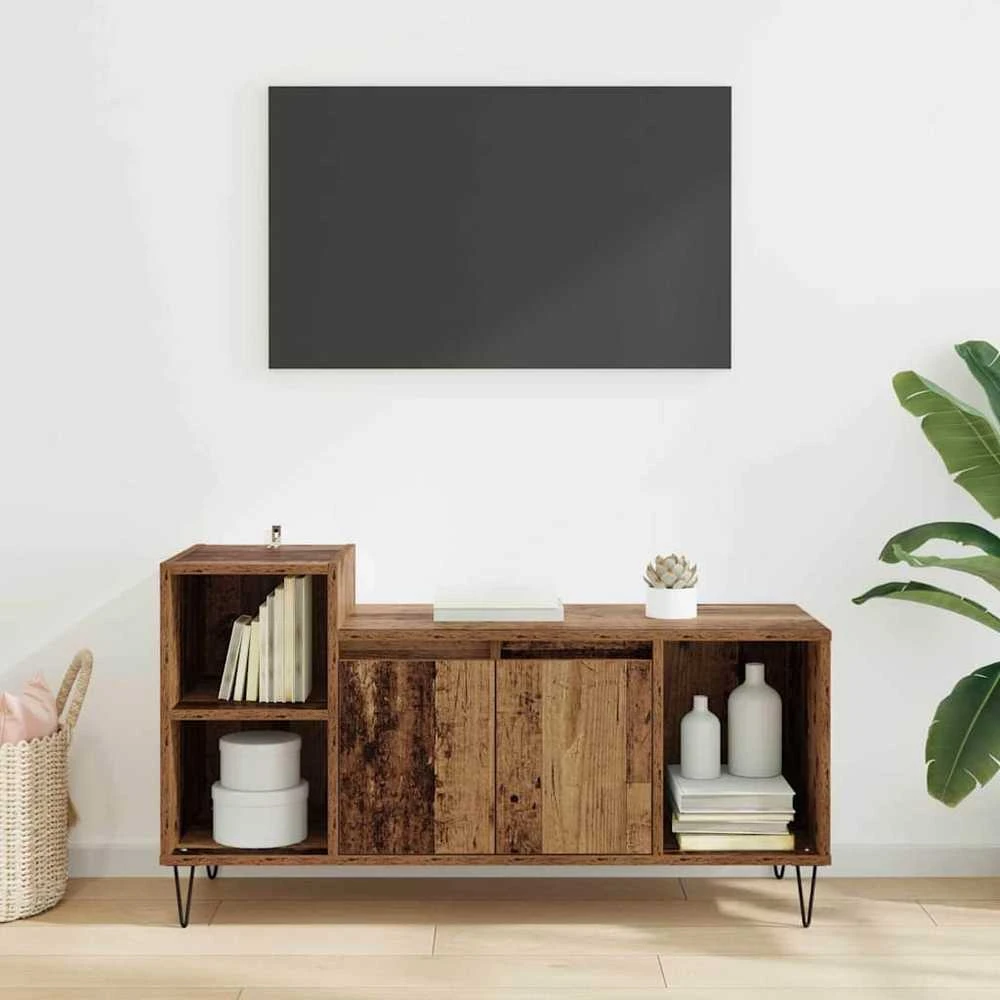 TV staliukas Televizoriaus spintelė 100 x 35 x 55 cm Senovinis medis