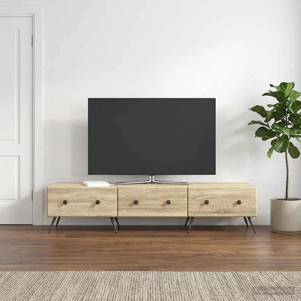 TV staliukas Televizoriaus spintelė Sonoma ąžuolas 147 x 34,5 x 30 cm