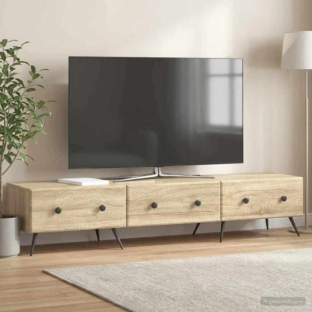 TV staliukas Televizoriaus spintelė Sonoma ąžuolas 147 x 34,5 x 30 cm