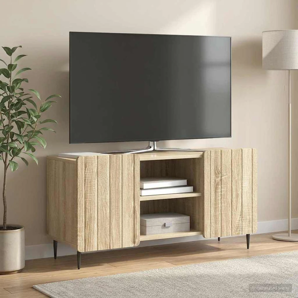 TV staliukas Televizoriaus spintelė 102 x 34,5 x 52 cm Sonoma ąžuolas