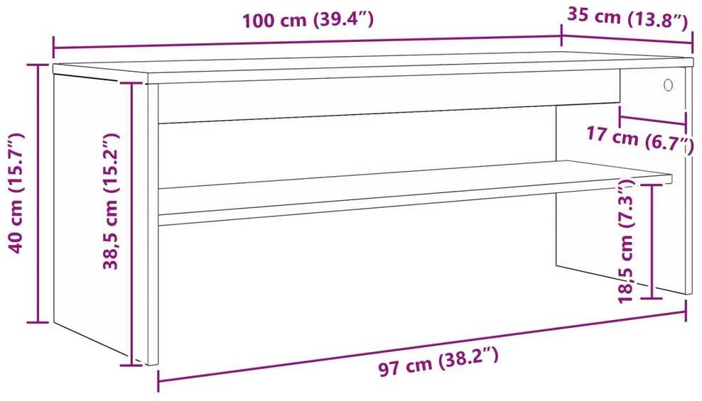 TV staliukas Televizoriaus spintelė 100 x 35 x 40 cm Sonoma ąžuolas