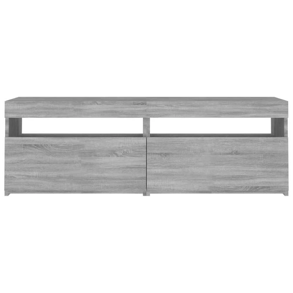 TV staliukas Televizoriaus spintelė su LED, pilka ąžuolo, 120x35x40cm