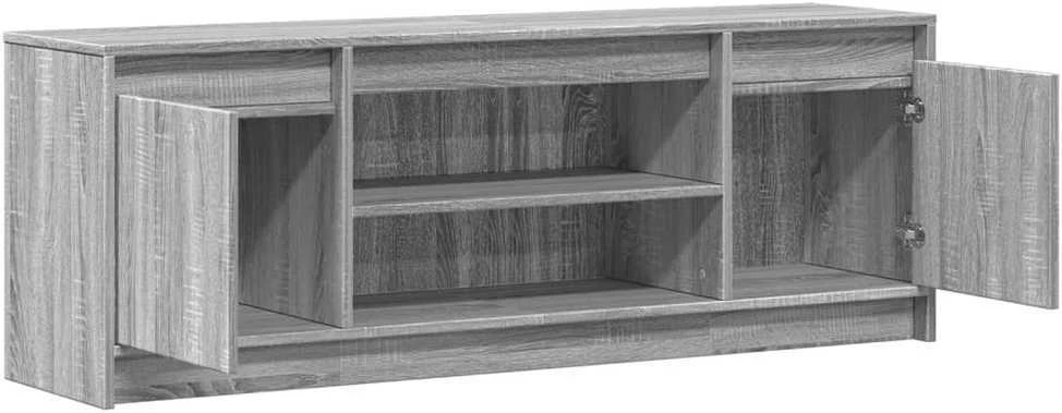 TV staliukas Televizoriaus spintelė su LED, pilka, 139,5x34x50cm, mediena