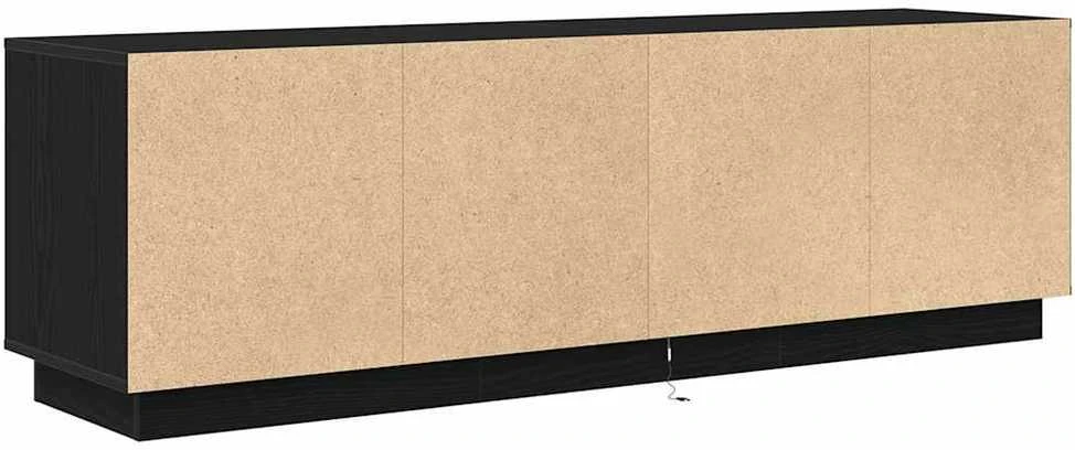 TV staliukas Televizoriaus spintelė su LED apšvietimu, juoda, 160,5x41x50 cm