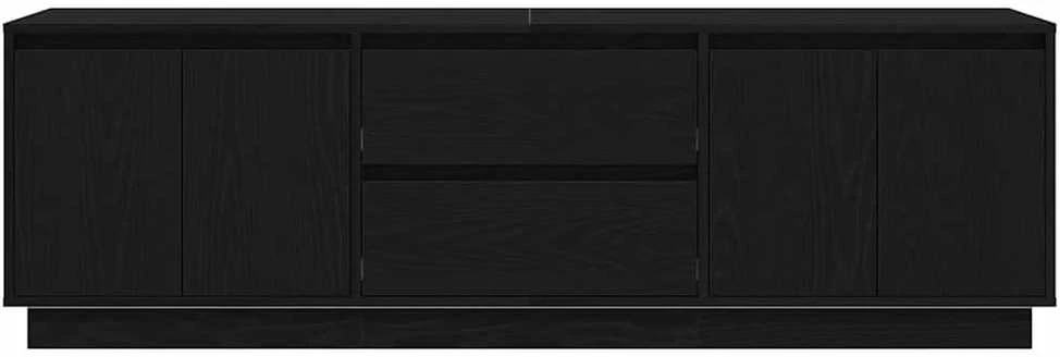 TV staliukas Televizoriaus spintelė su LED apšvietimu, juoda, 160,5x41x50 cm