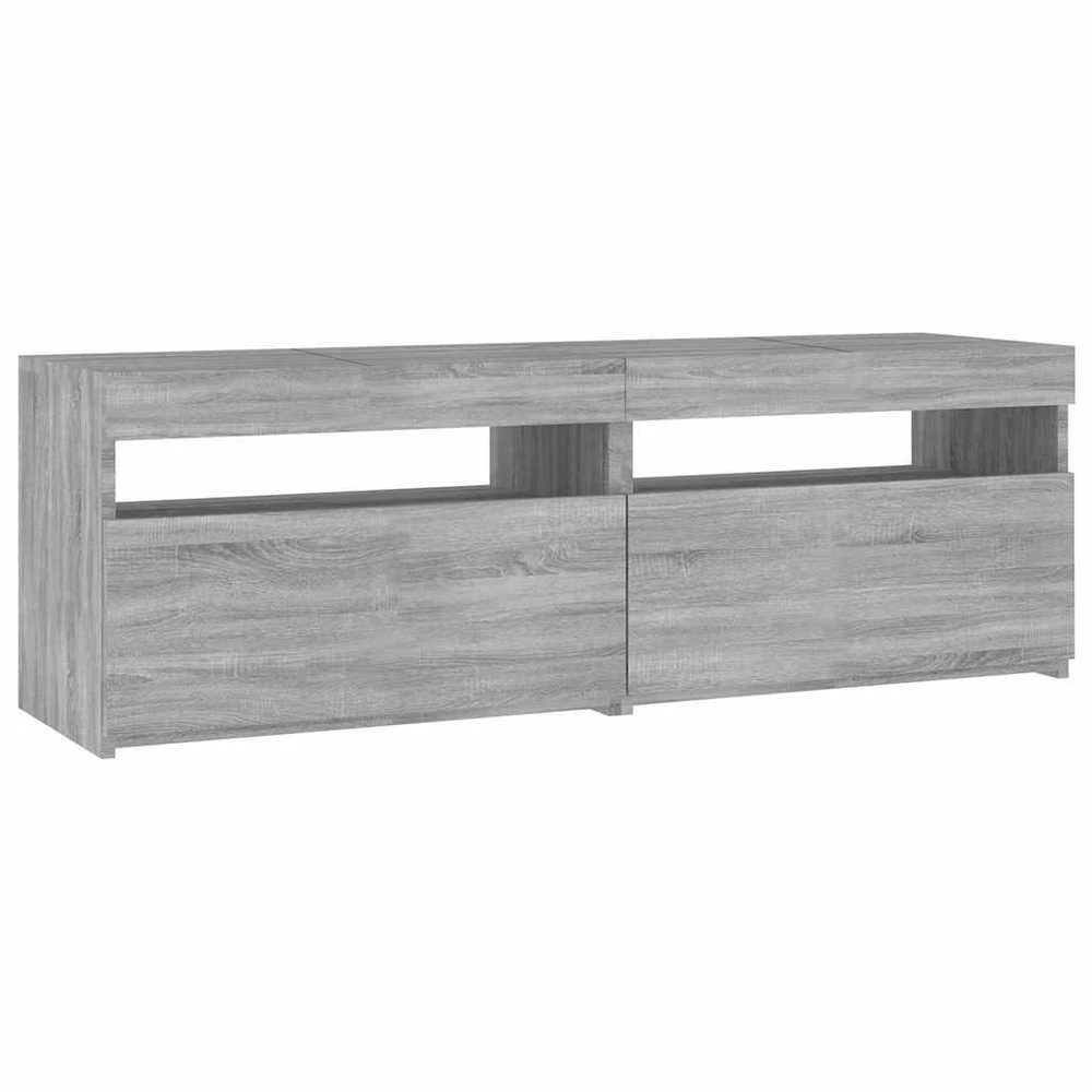TV staliukas Televizoriaus spintelė su LED, pilka ąžuolo, 120x35x40cm