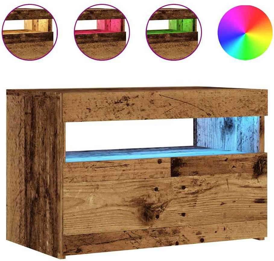 TV staliukas Televizoriaus spintelė su LED, medienos, 60x35x40cm, mediena