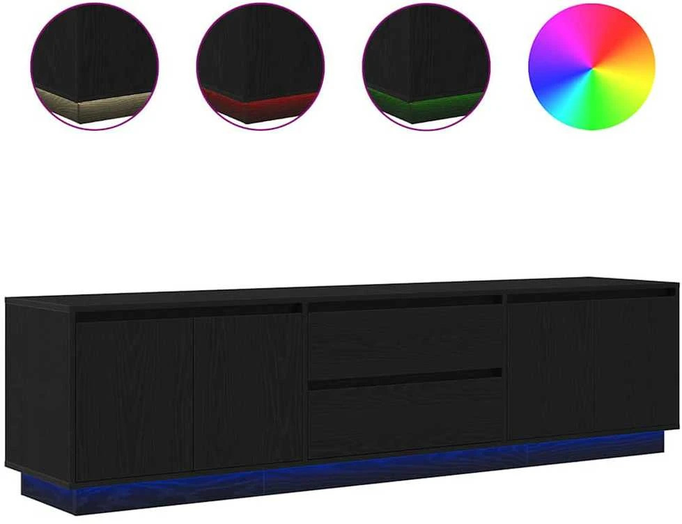 TV staliukas Televizoriaus spintelė su LED apšvietimu, 193,5x41x50 cm