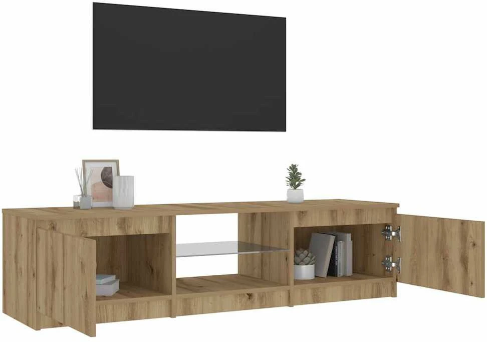 TV staliukas televizoriaus spintelė su LED lemputėmis Artisan ąžuolas