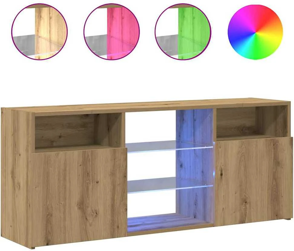 TV staliukas televizoriaus spintelė su LED lemputėmis Artisan ąžuolas