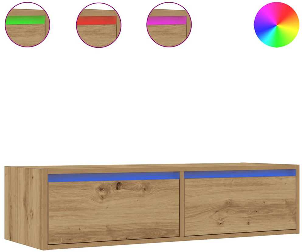 TV staliukas Televizoriaus spintelė su LED, artisano, 100X35,5x25 cm