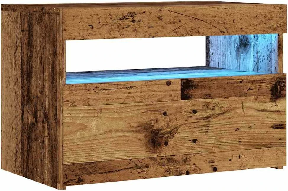 TV staliukas Televizoriaus spintelė su LED, medienos, 60x35x40cm, mediena