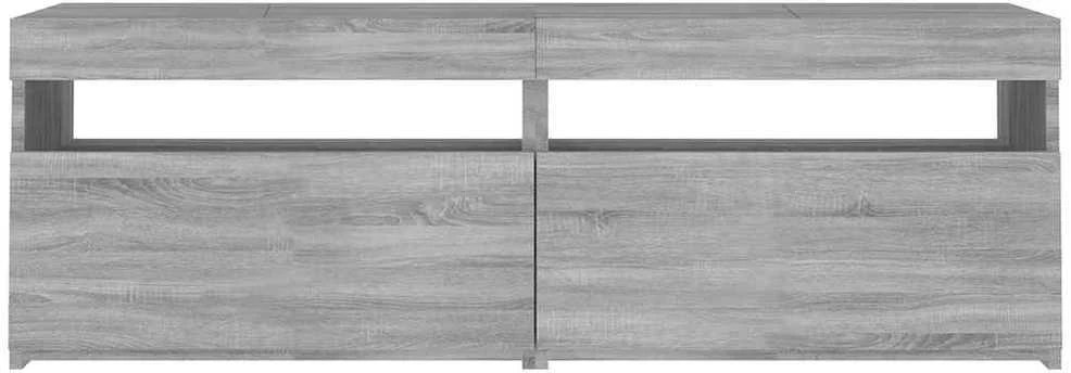 TV staliukas Televizoriaus spintelė su LED, pilka ąžuolo, 120x35x40cm