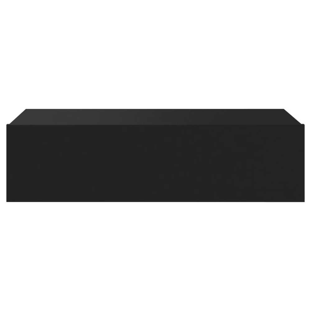 TV staliukas Televizoriaus spintelė su LED lemputėmis, juoda, 60x35x15,5cm