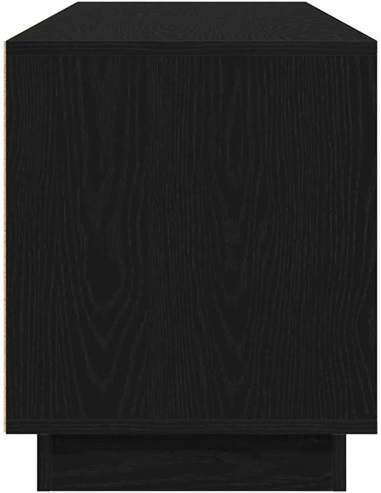 TV staliukas Televizoriaus spintelė su LED apšvietimu, juoda, 160,5x41x50 cm
