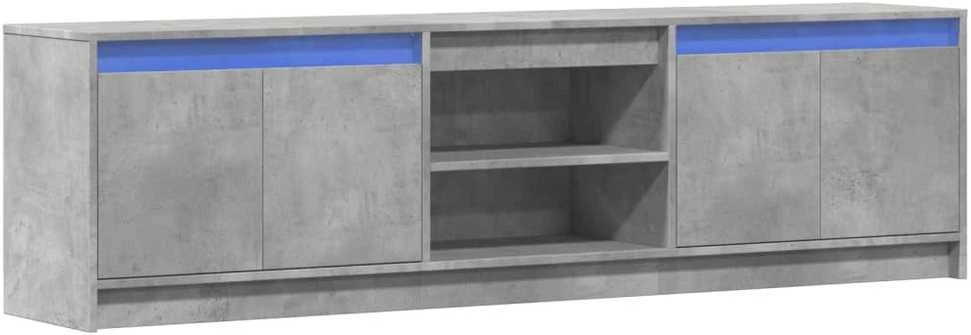 TV staliukas Televizoriaus spintelė su LED, pilka, 180x34x50cm, mediena