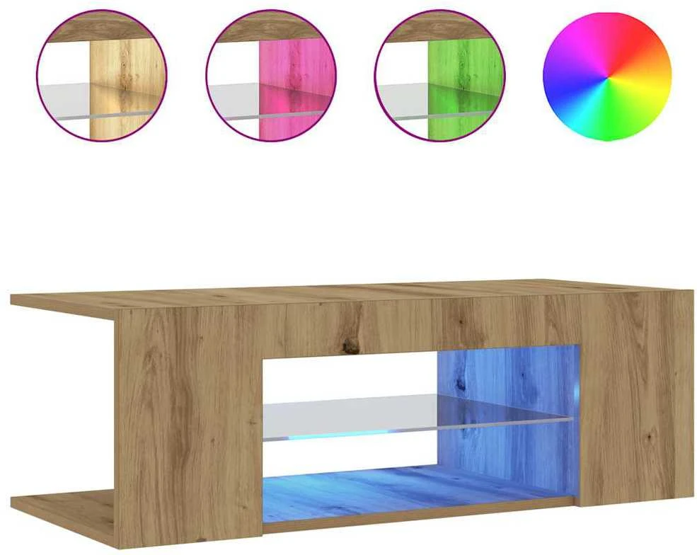 TV staliukas televizoriaus spintelė su LED lemputėmis Artisan ąžuolas