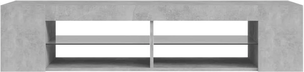 TV staliukas Televizoriaus spintelė su LED, betono pilka, 135x39x30cm
