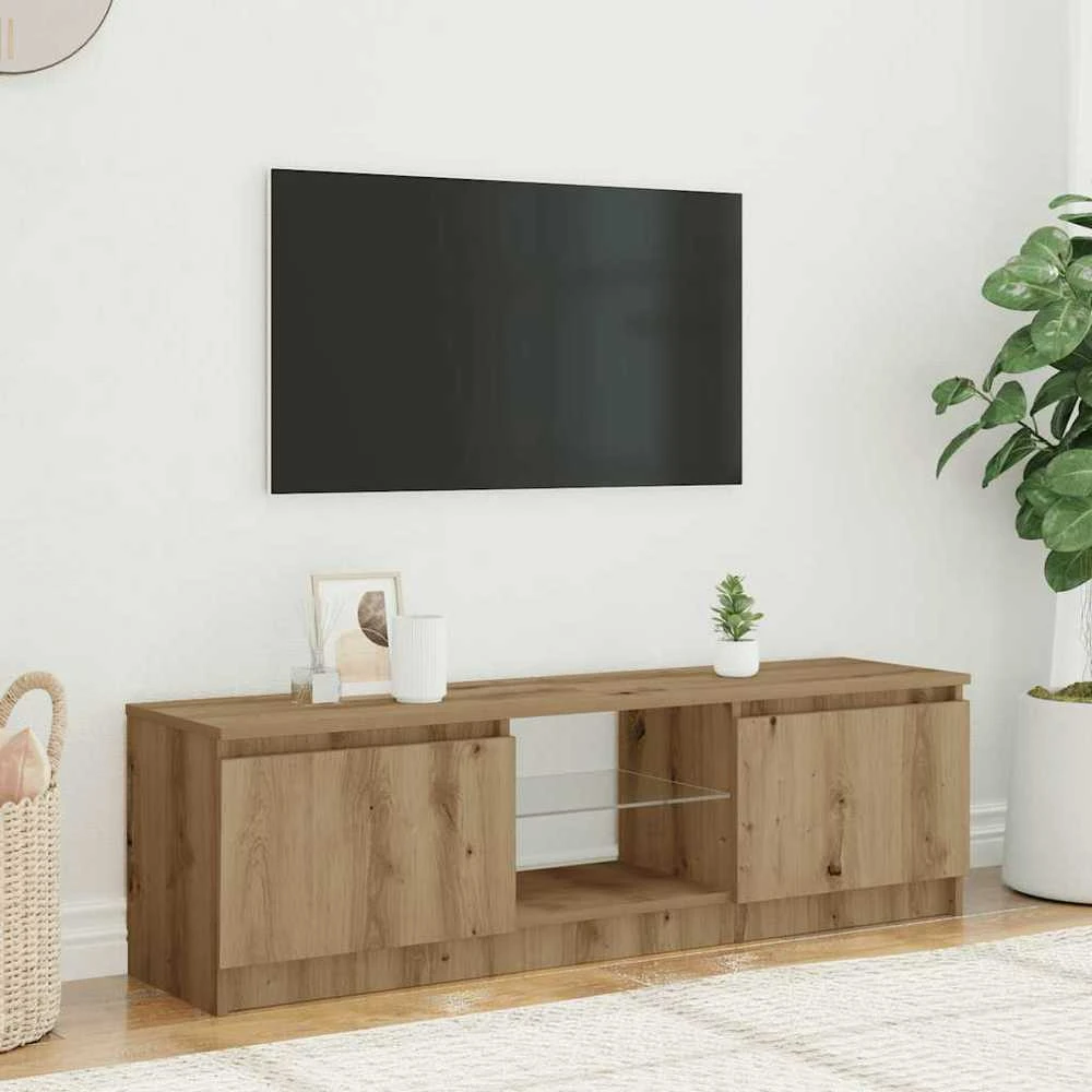 TV staliukas televizoriaus spintelė su LED lemputėmis Artisan ąžuolas