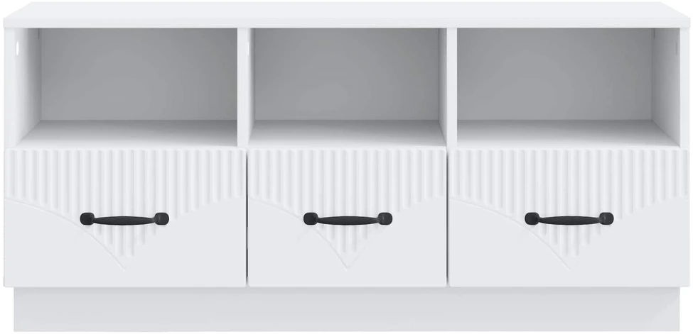 TV staliukas Televizoriaus spintelė su stalčių Balta 102 x 34,5 x 47 cm
