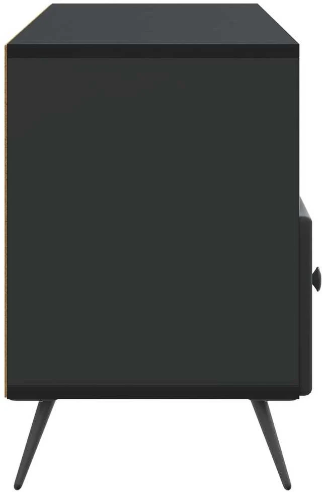 TV staliukas Televizoriaus spintelė su stalčių Juoda 102 x 34,5 x 50 cm