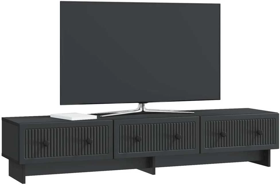 TV staliukas Televizoriaus spintelė 147 x 34,5 x 30 cm Juoda
