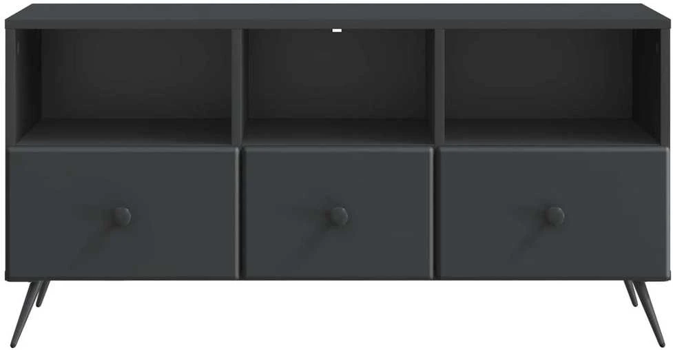 TV staliukas Televizoriaus spintelė su stalčių Juoda 102 x 34,5 x 50 cm