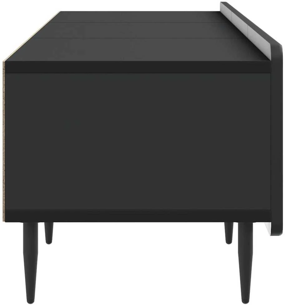 TV staliukas Televizoriaus spintelė su stalčių Juoda 147 x 34,5 x 32 cm