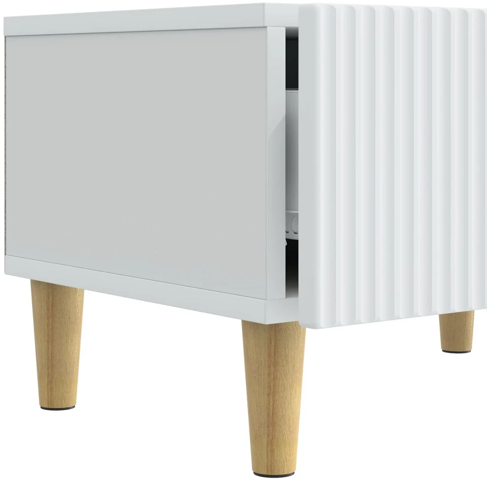 TV staliukas Televizoriaus spintelė su stalčių Balta 147 x 34,5 x 30 cm