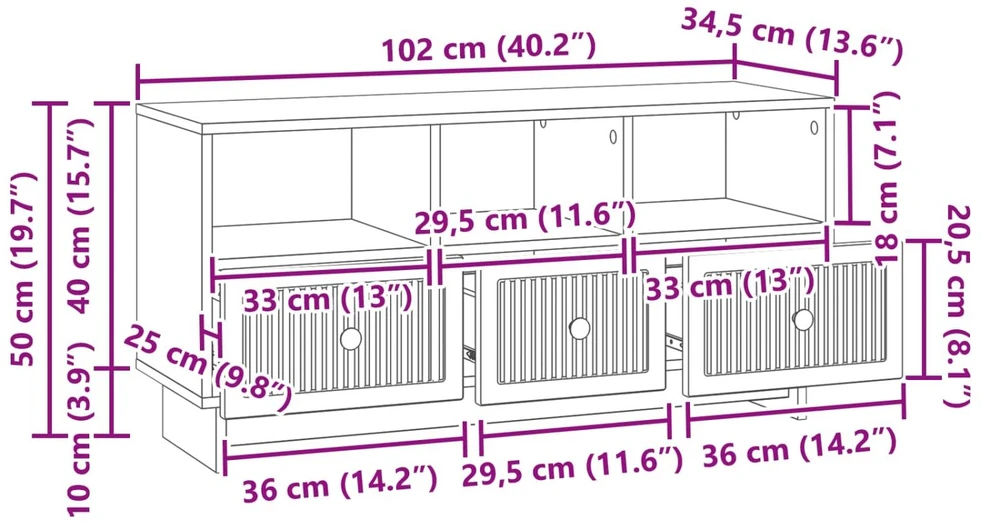 TV staliukas Televizoriaus spintelė su stalčių Balta 102 x 34,5 x 50 cm