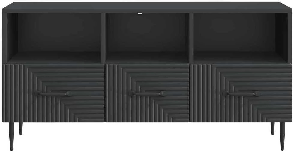 TV staliukas Televizoriaus spintelė su stalčių Juoda 102 x 34,5 x 50 cm