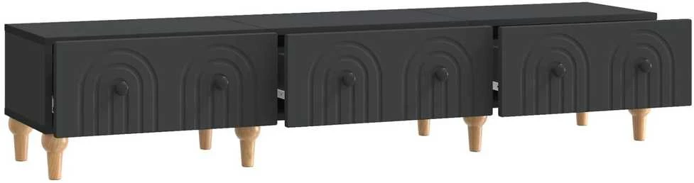 TV staliukas Televizoriaus spintelė su stalčių Juoda 147 x 34,5 x 30 cm