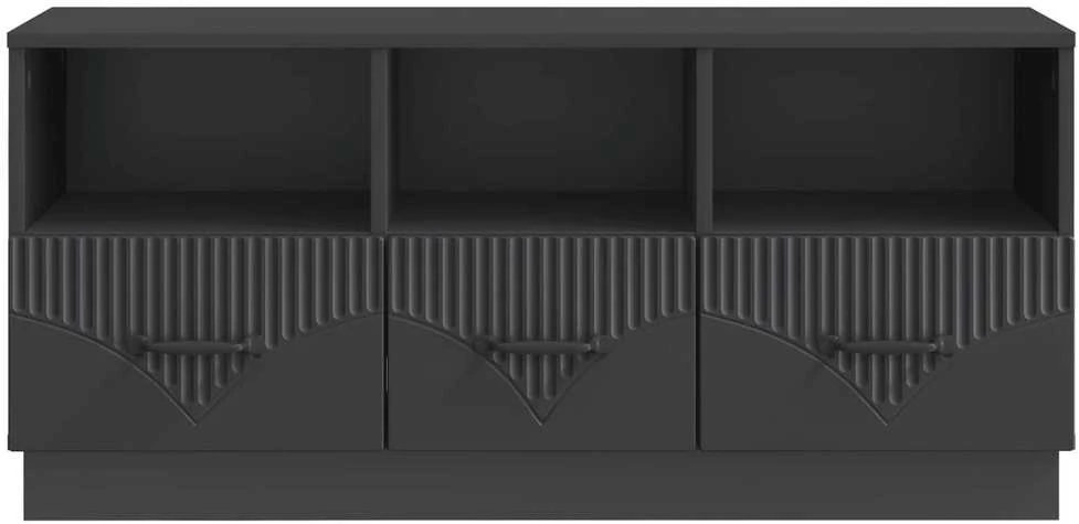 TV staliukas Televizoriaus spintelė su stalčių Juoda 102 x 34,5 x 47 cm