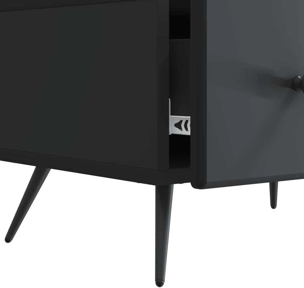 TV staliukas Televizoriaus spintelė su stalčių Juoda 147 x 34,5 x 30 cm