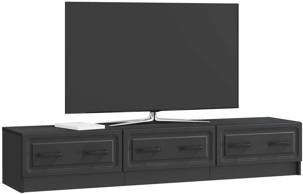 TV staliukas Televizoriaus spintelė 147 x 34,5 x 27 cm Juoda