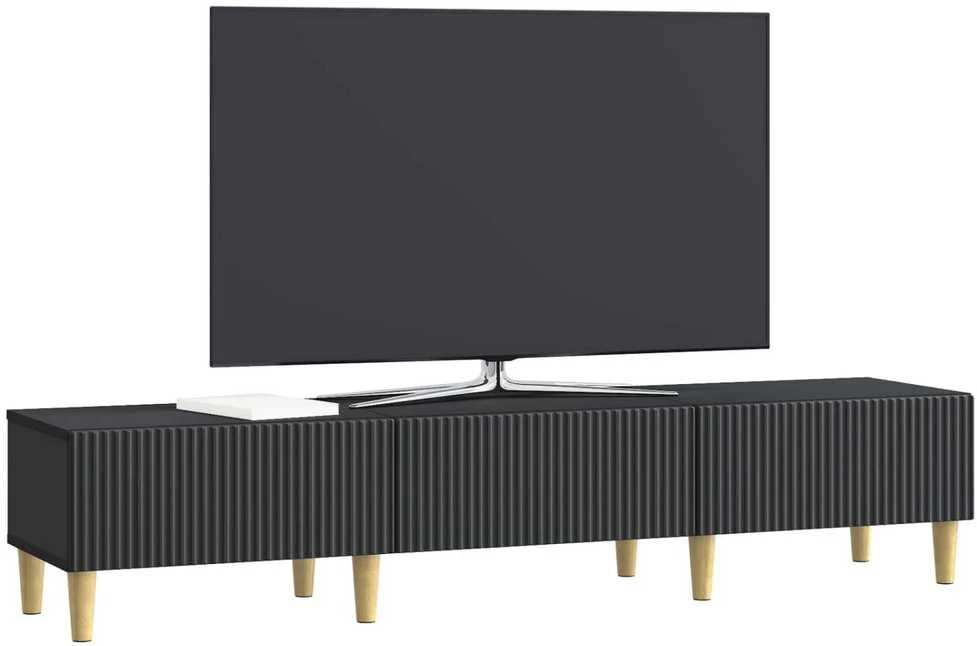 TV staliukas Televizoriaus spintelė 147 x 34,5 x 30 cm Juoda