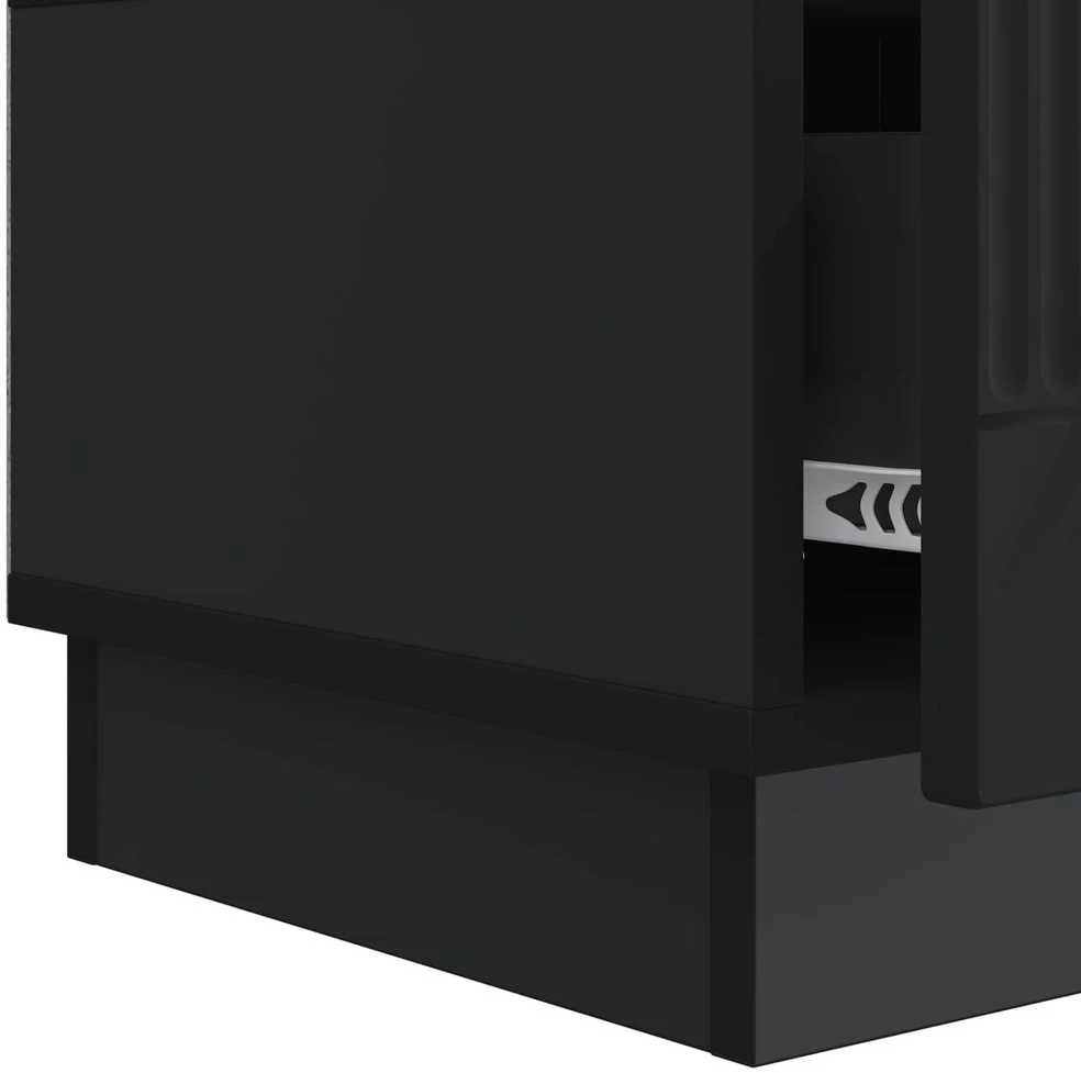 TV staliukas Televizoriaus spintelė su stalčių Juoda 147 x 34,5 x 27 cm