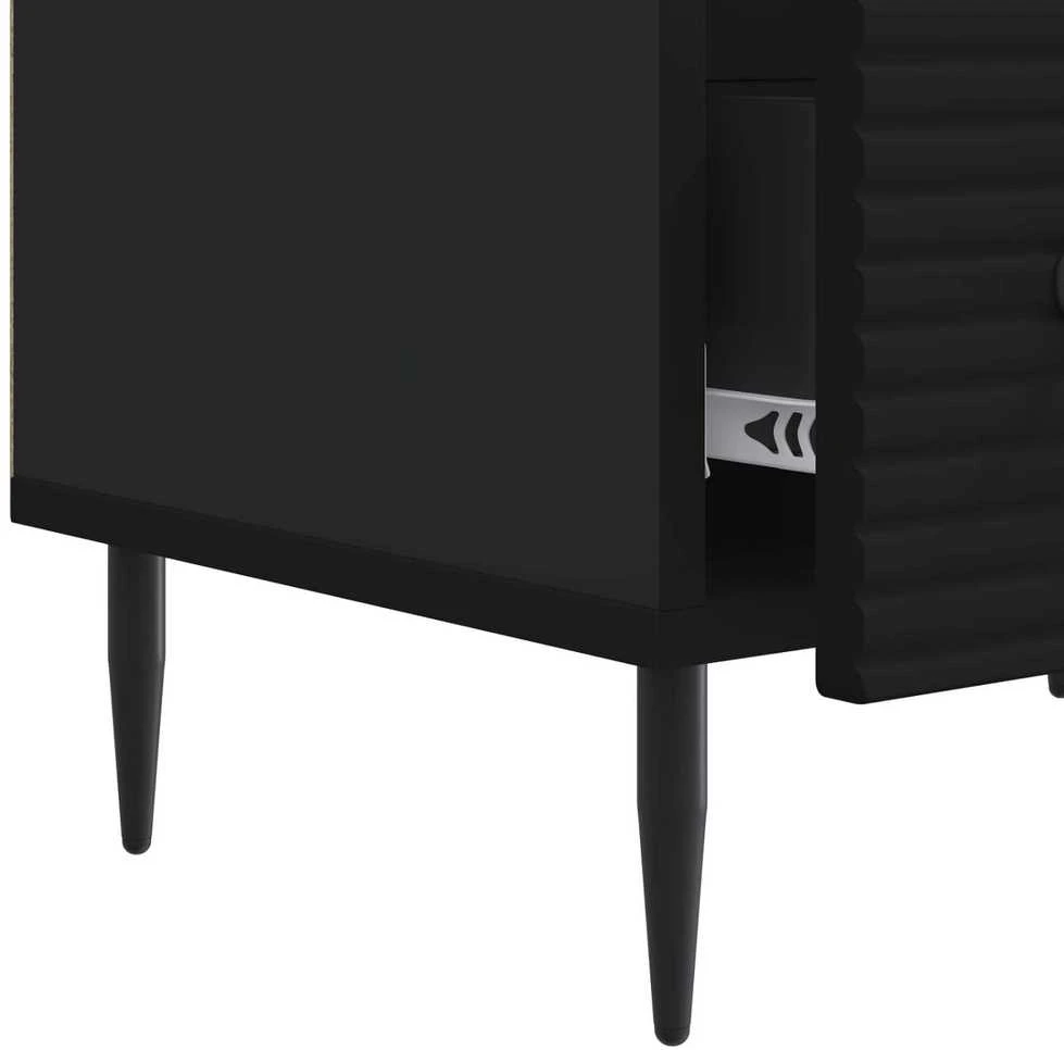 TV staliukas Televizoriaus spintelė su stalčių Juoda 147 x 34,5 x 30 cm